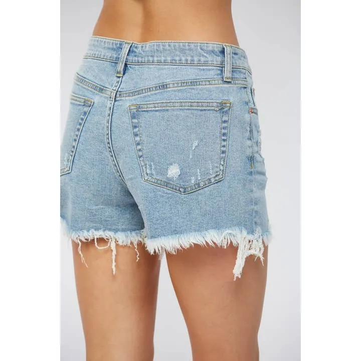 Frayed HR Denim Shorts