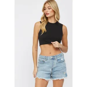 Frayed HR Denim Shorts