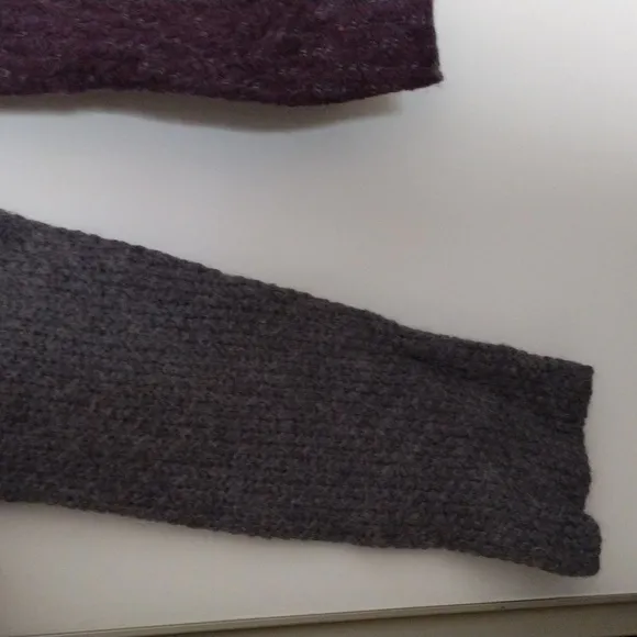 Free People asymmetrical purple and grey sweater with buttons