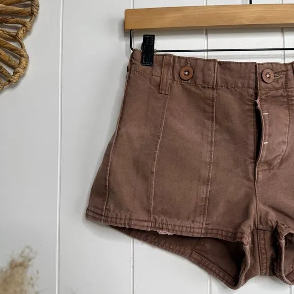 Free People shorts micro cotton cargo military utility 2 low-rise summer spring