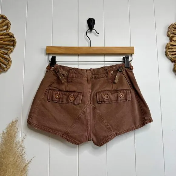 Free People shorts micro cotton cargo military utility 2 low-rise summer spring
