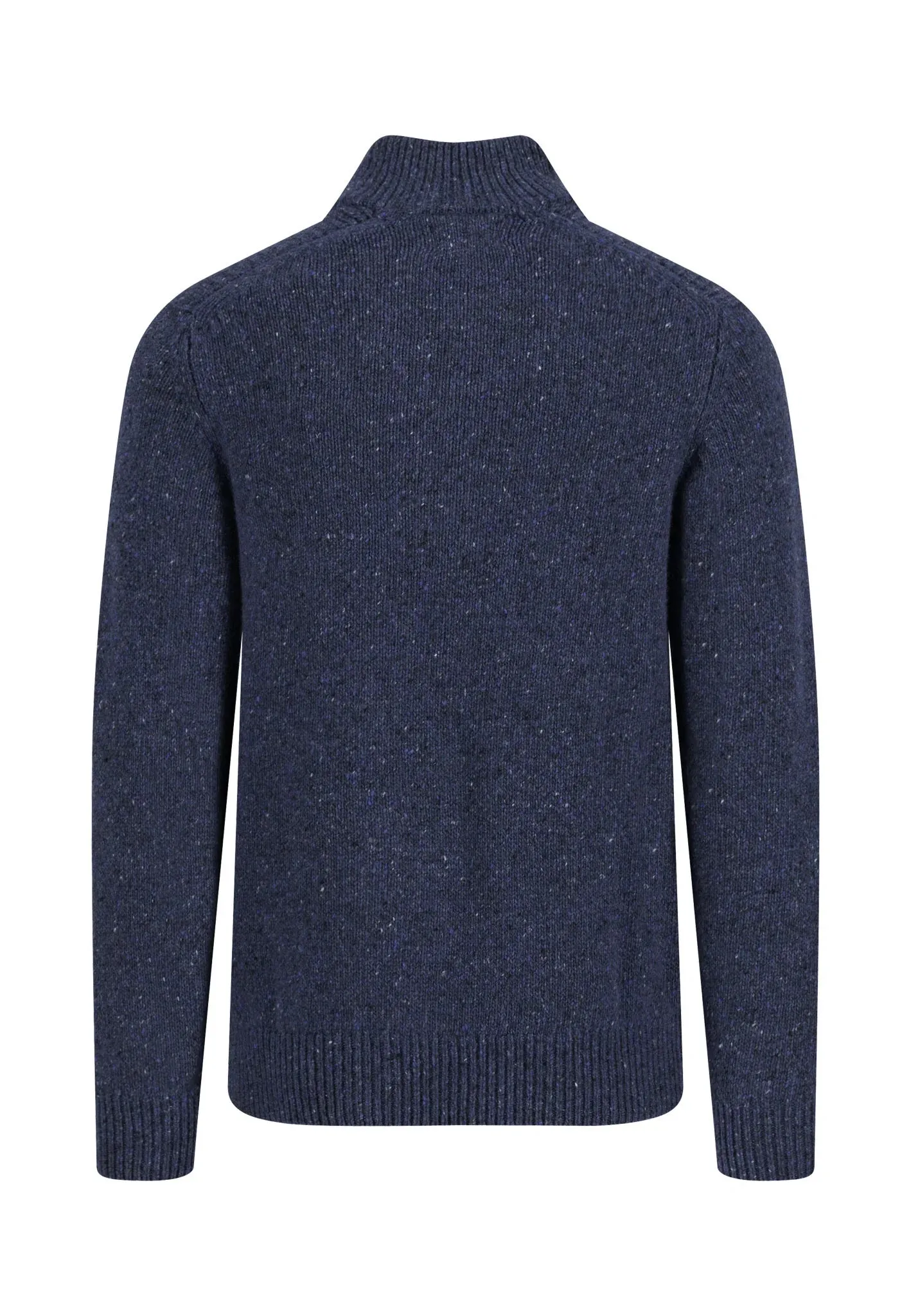 FYNCH HATTON Troyer 1/4 Zip Donegal Knit - Men's – Navy