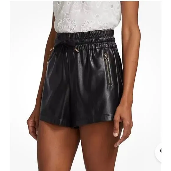 Generation Love Womens Arianna Vegan Leather Shorts - Black XS