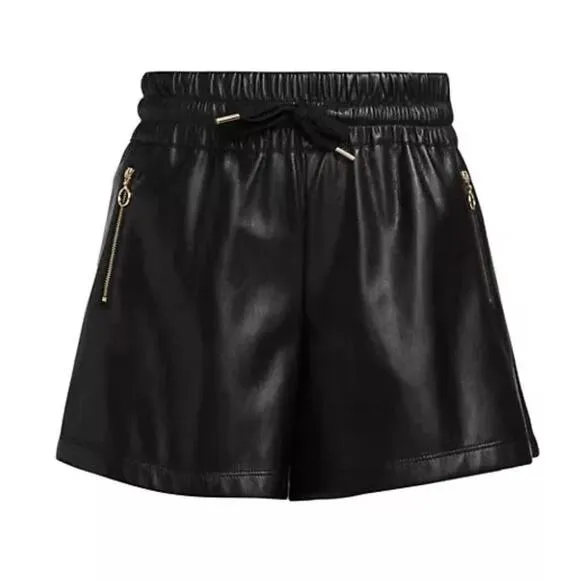 Generation Love Womens Arianna Vegan Leather Shorts - Black XS