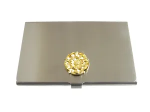 Gold Toned Tudor Rose Business Card Holder