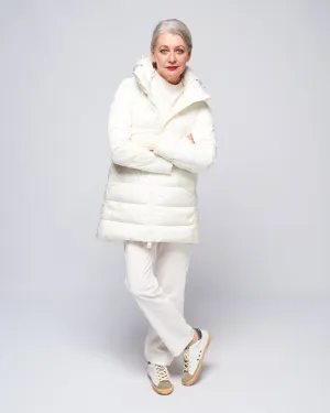 heavy a-line hi-lo - bianco