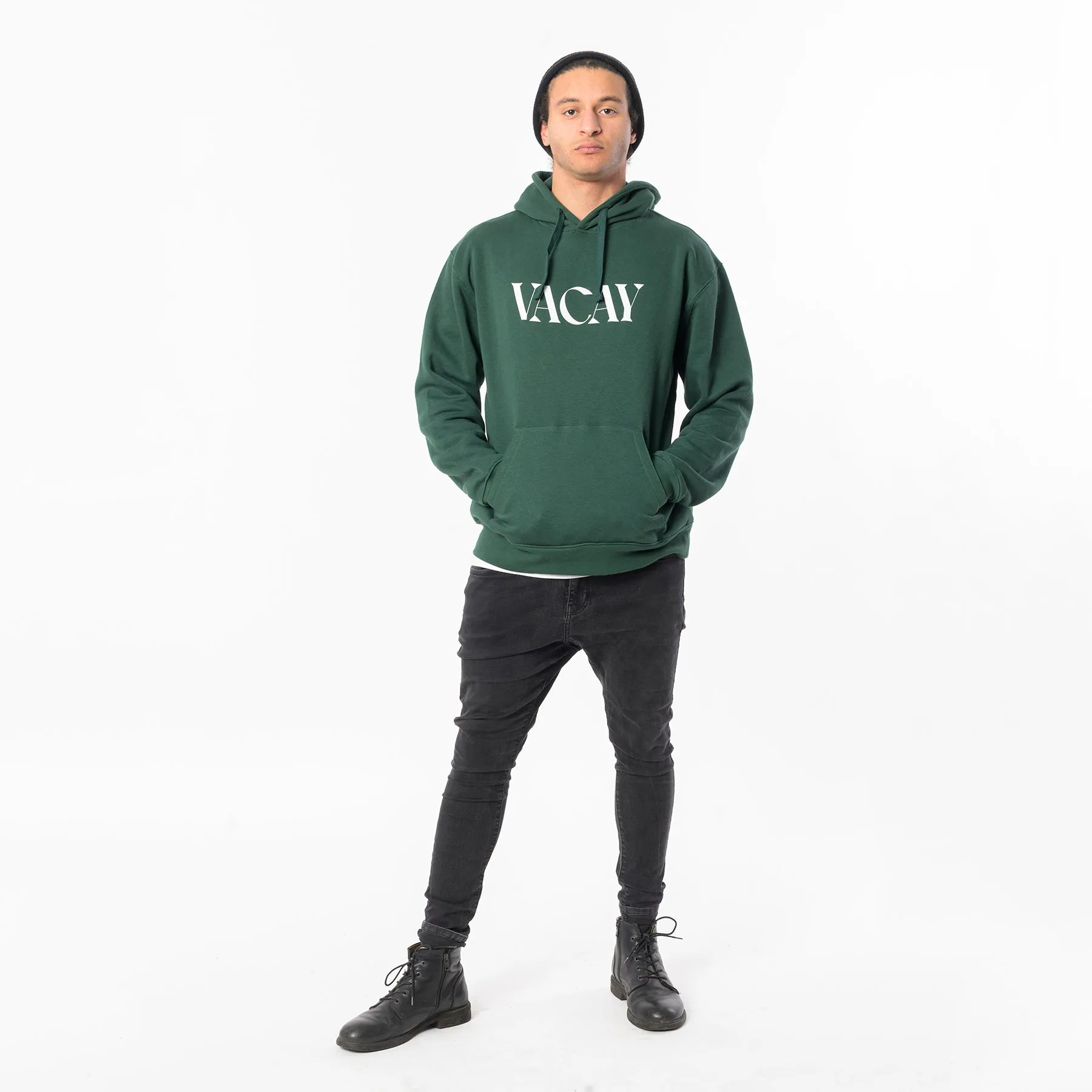 Hoodie “VACAY” - bottle green