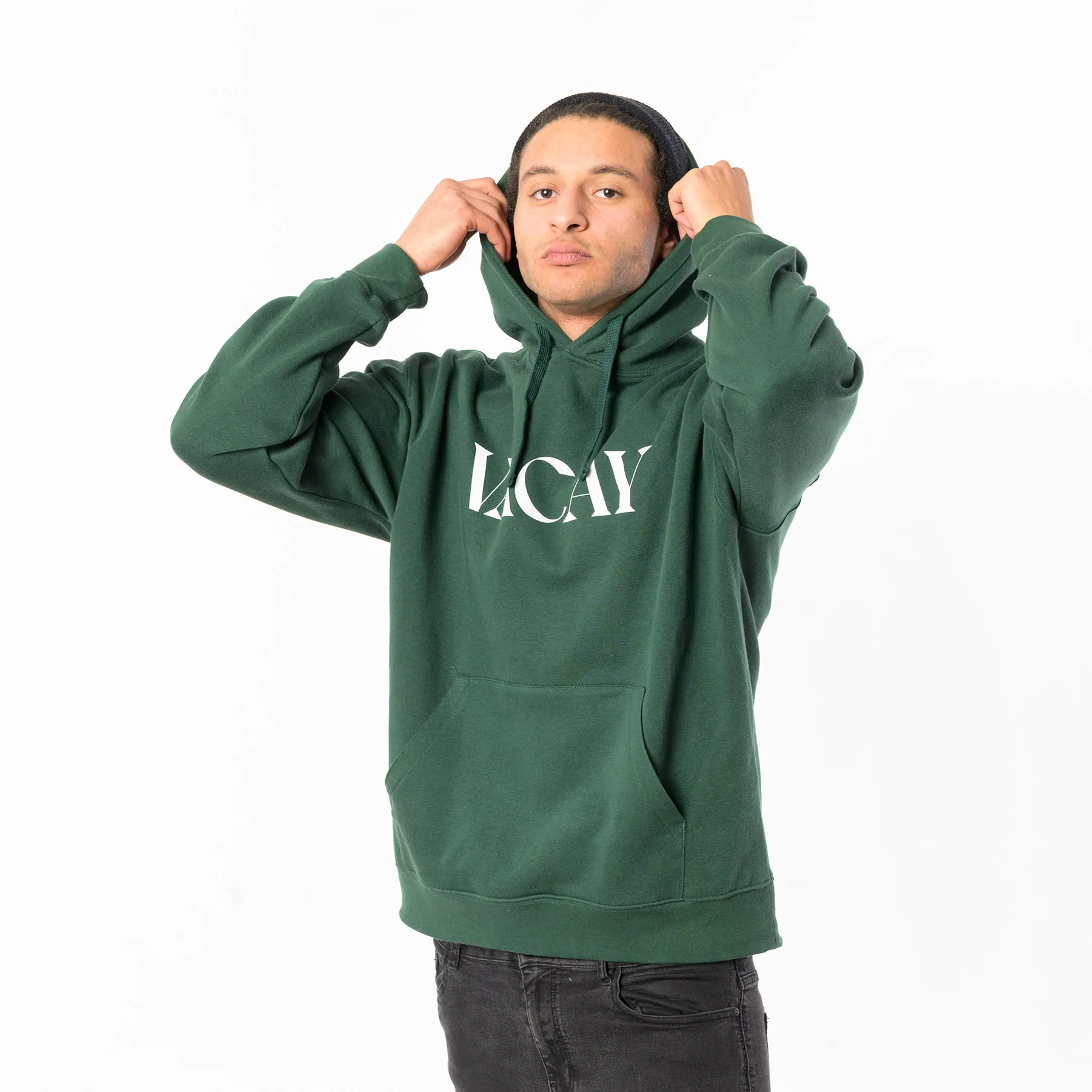 Hoodie “VACAY” - bottle green