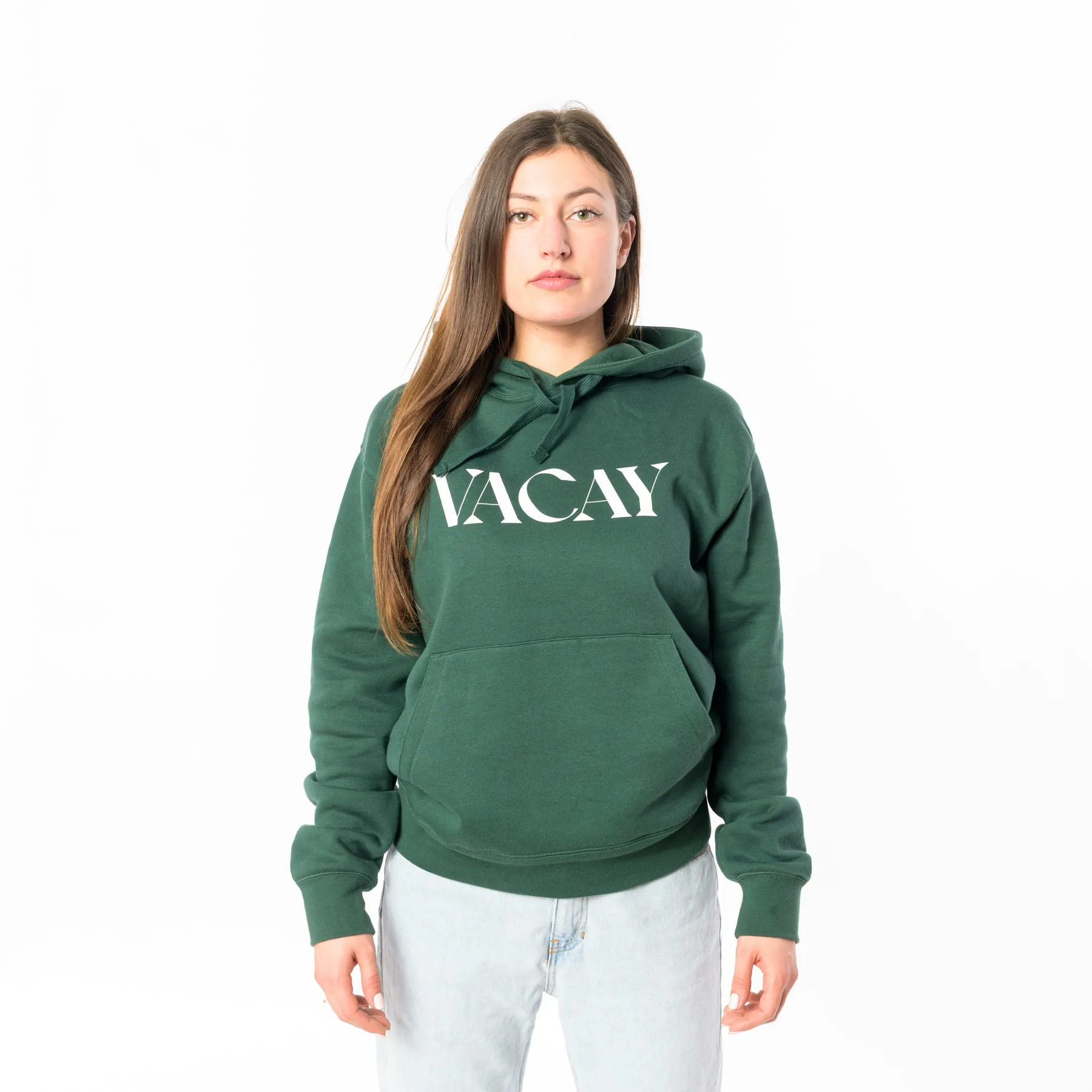 Hoodie “VACAY” - bottle green