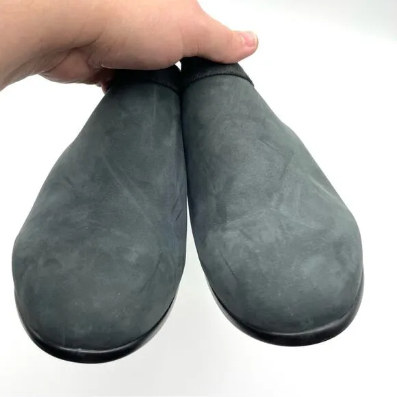 Hopp Black Nubuck Collared Mule US 10.5