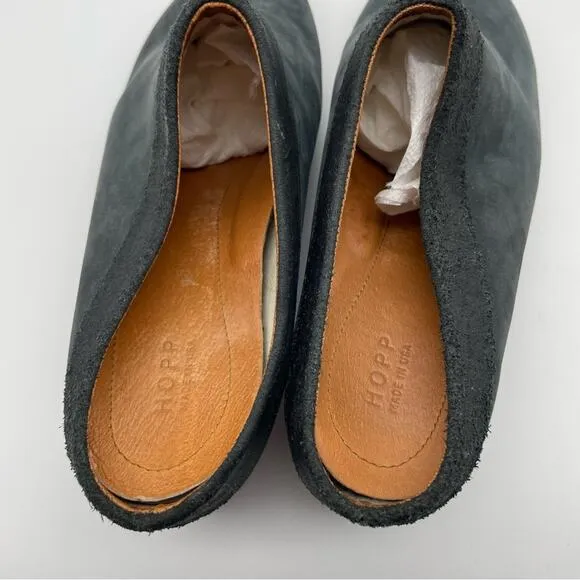 Hopp Black Nubuck Collared Mule US 10.5