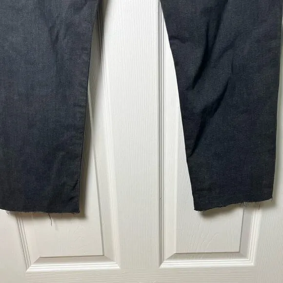 Hudson Womens NEW Kass High Rise Distressed Straight Ankle Jeans Washed Black 29