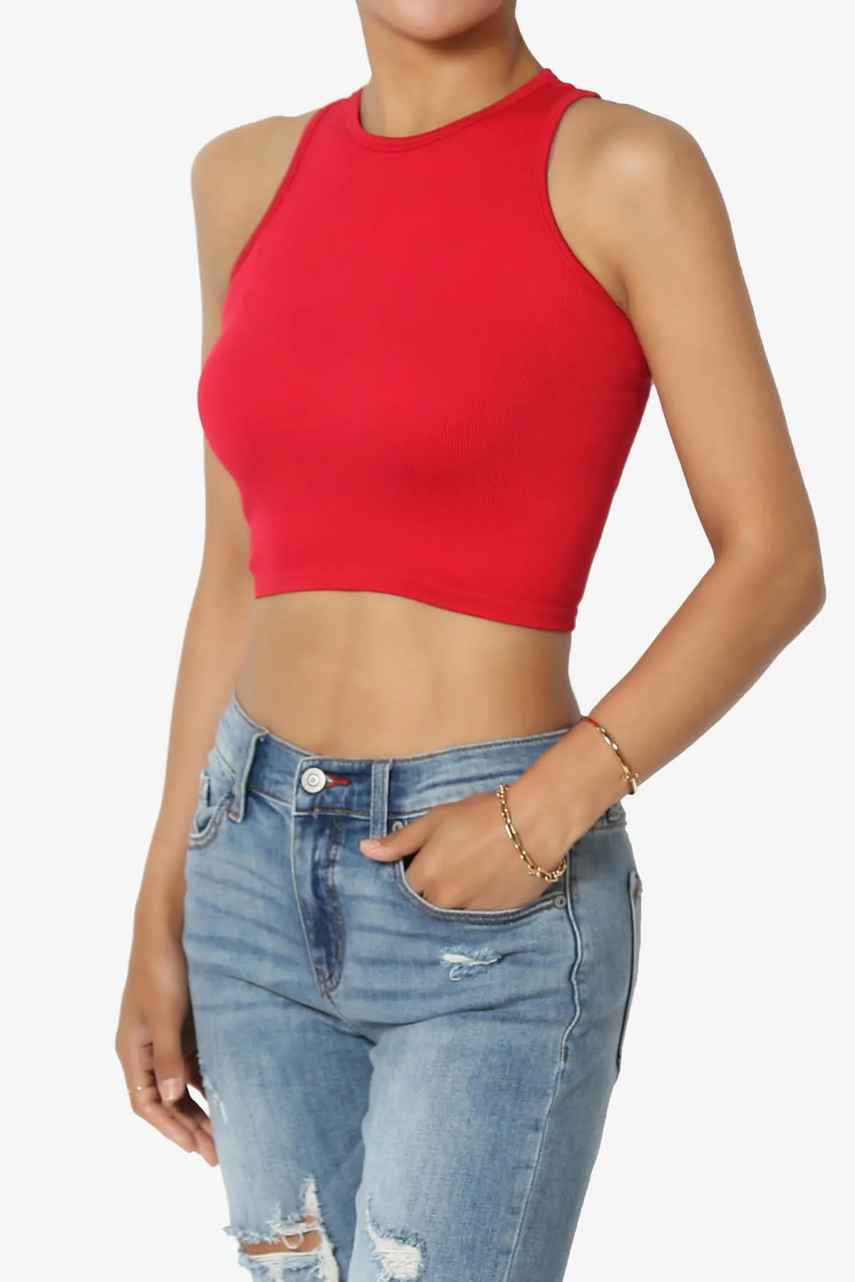 Jessa Ribbed Seamless Crop Tank Top