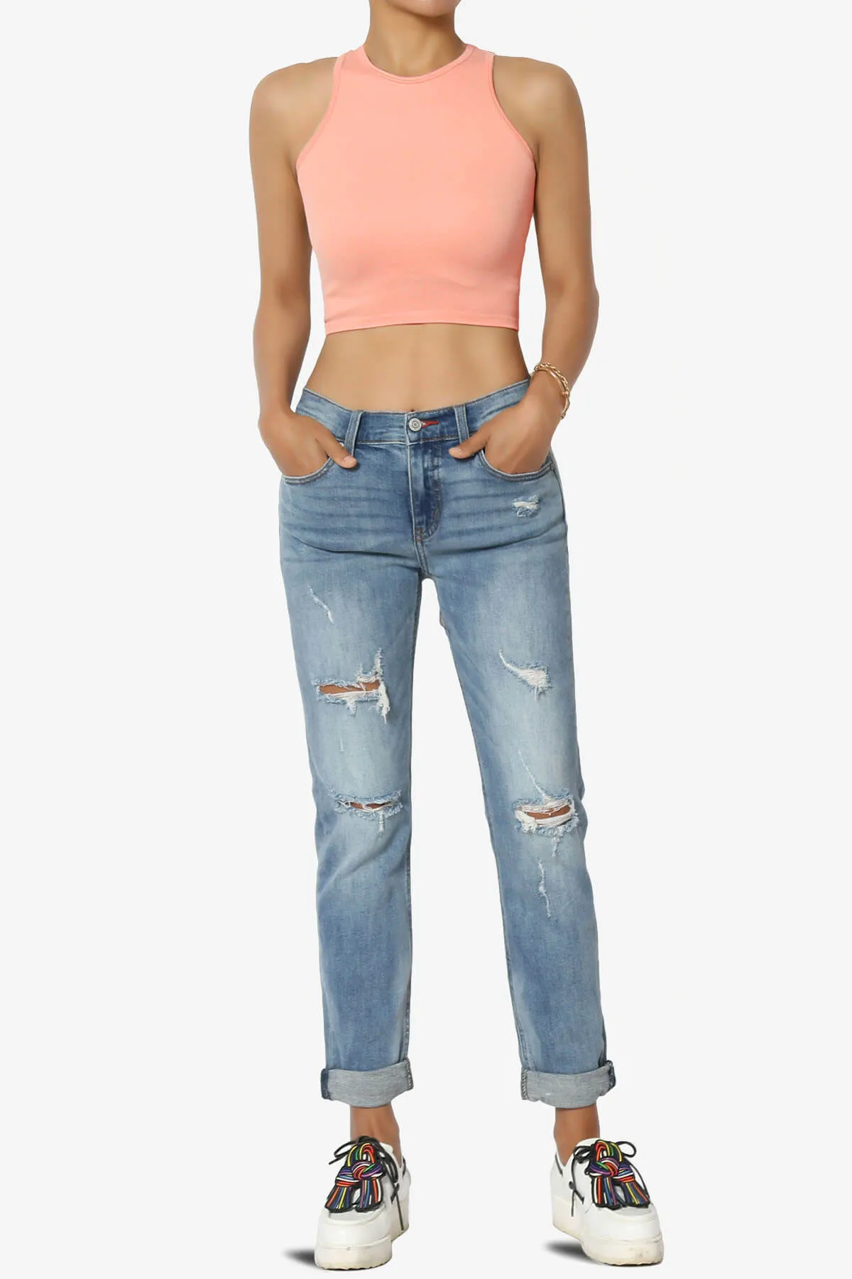 Jessa Ribbed Seamless Crop Tank Top