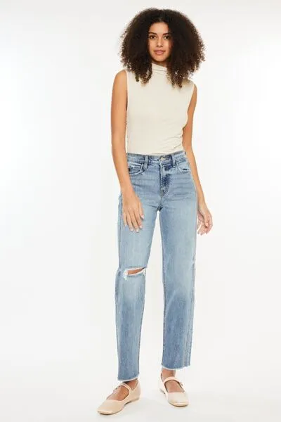Kancan Ultra High Rise Distressed Straight Jeans ONLINE EXCLUSIVE