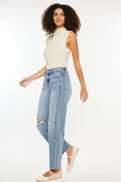 Kancan Ultra High Rise Distressed Straight Jeans ONLINE EXCLUSIVE