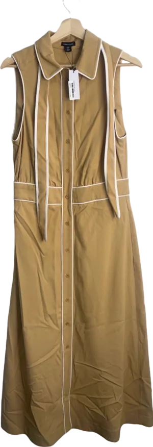 Karen Millen Camel Sleeveless Button-Down Dress UK 12