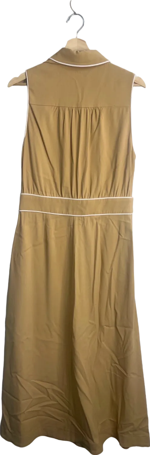 Karen Millen Camel Sleeveless Button-Down Dress UK 12