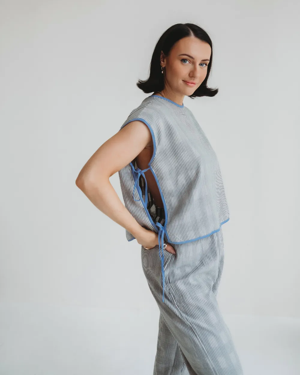 Kate Black & Check Reversible Trousers