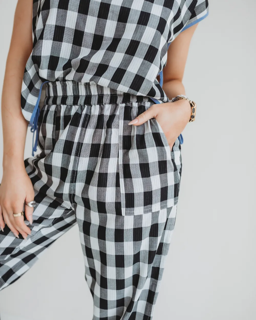 Kate Black & Check Reversible Trousers
