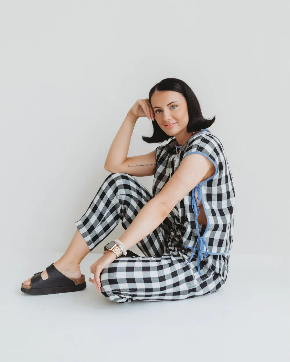 Kate Black & Check Reversible Trousers