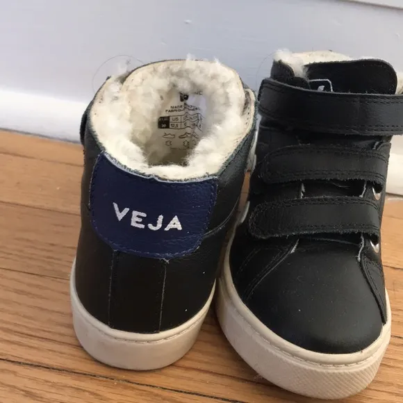 Kids Vega leather shearling high tops