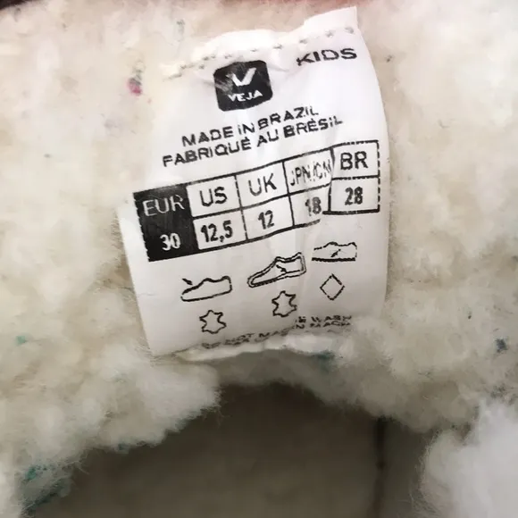 Kids Vega leather shearling high tops