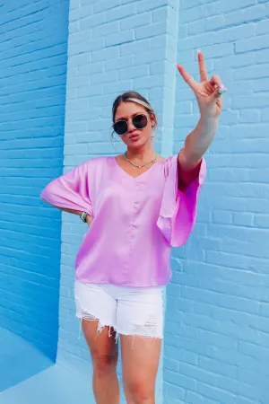 Kimmy Kimono Sleeve Top - Purple