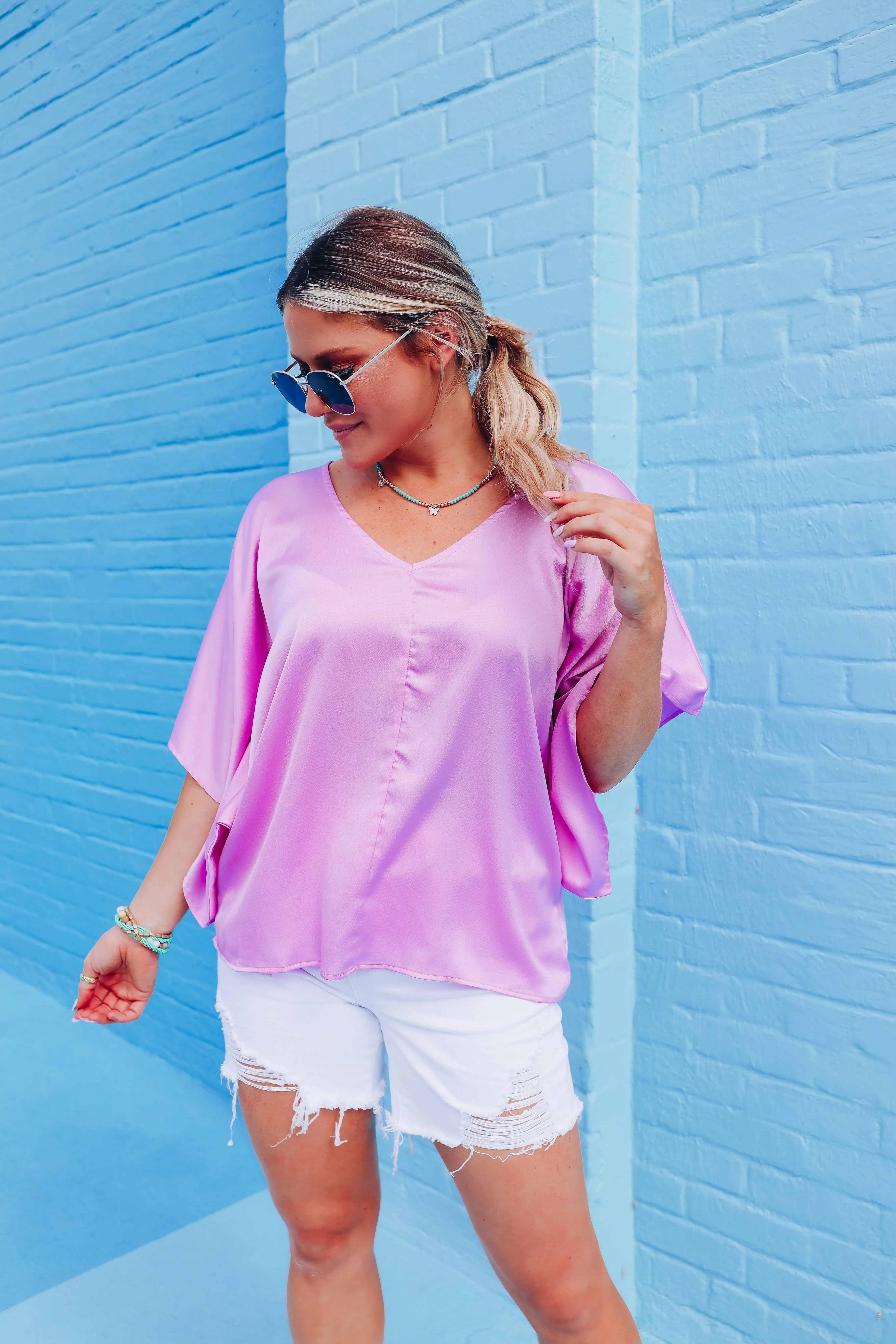 Kimmy Kimono Sleeve Top - Purple