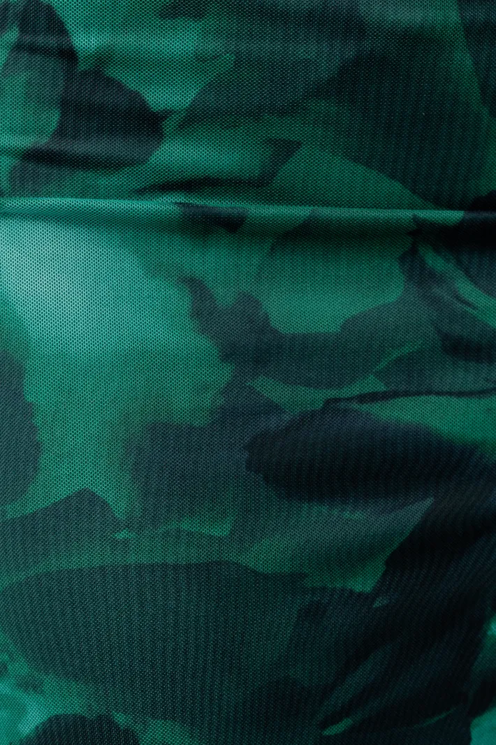 LA FEI LONG SLEEVE CROP TOP - Green Print