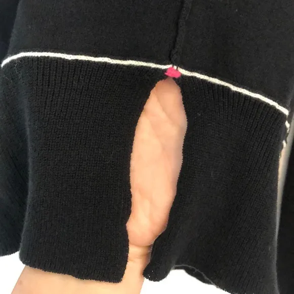 Label   Thread size M black light weight cardigan sweater layer work fall winter