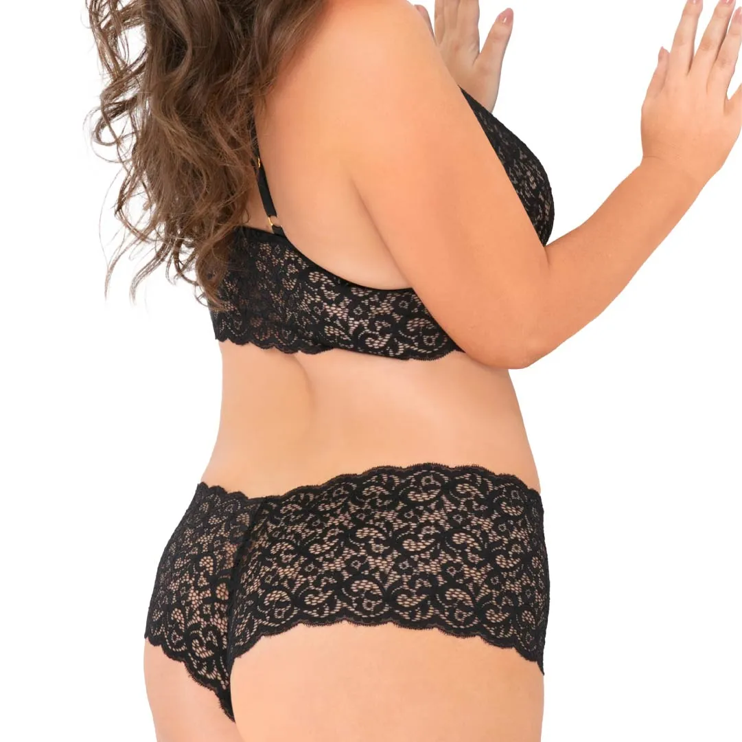 Lace Choker 2 Piece Boyshort Set
