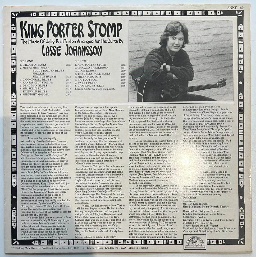 Lasse Johansson: King Porter Stomp - The Music Of Jelly Roll Morton Arranged For The Guitar [Preowned VINYL] M-/M-