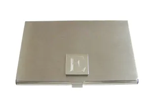 Letter E Etched Monogram Business Card Holder