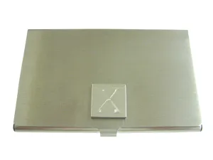 Letter X Etched Monogram Business Card Holder