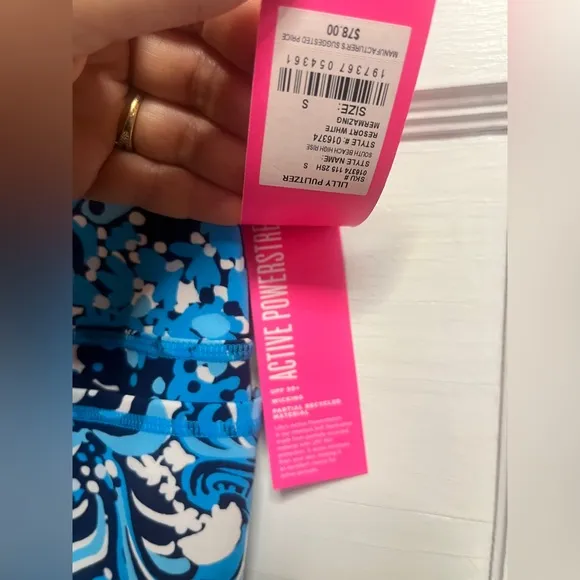 Lilly Pulitzer UPF 50  Luxletic 8&quot; South Beach High Rise Bike Short Small