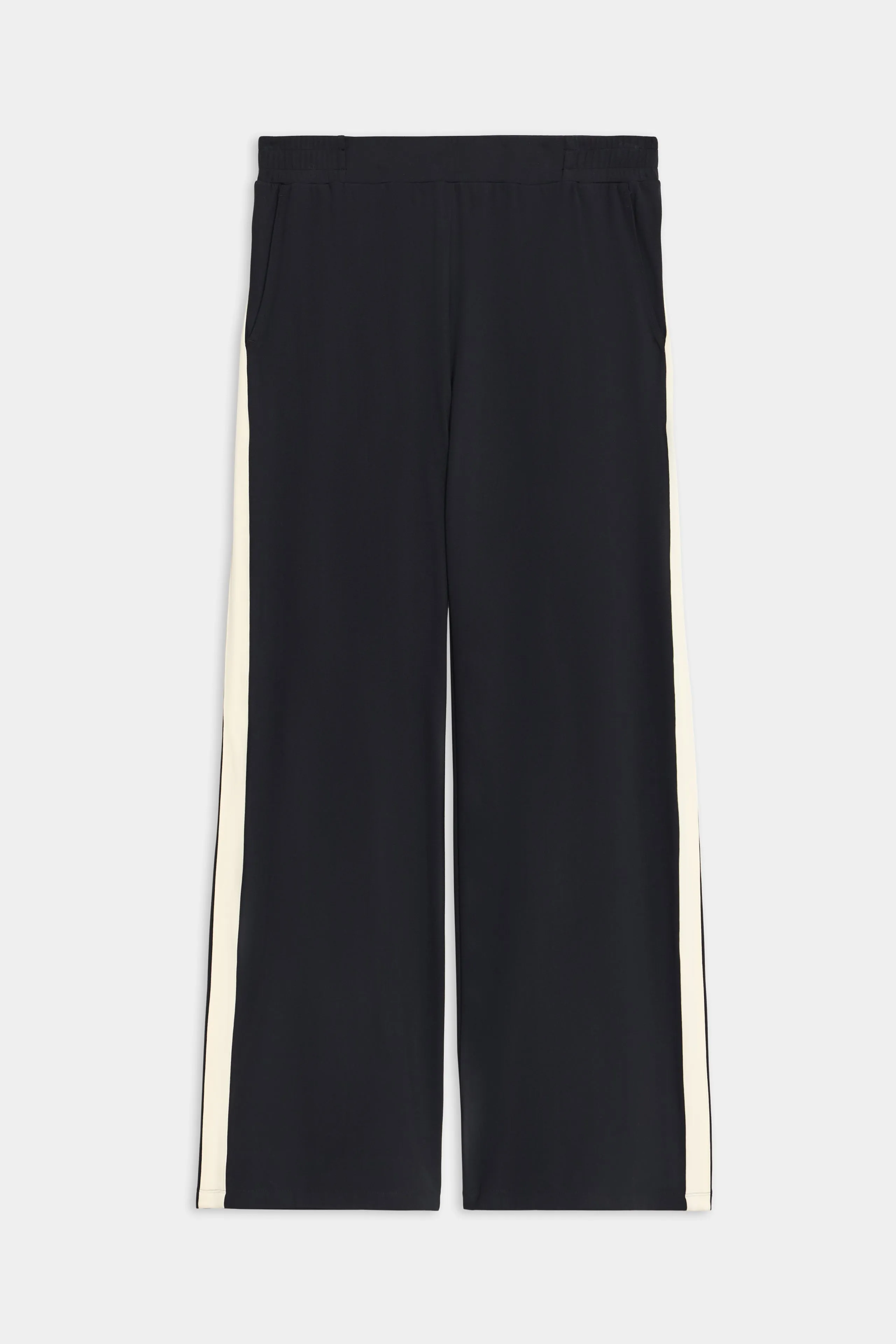 Luca Airweight Trouser with Stripe - Black/White