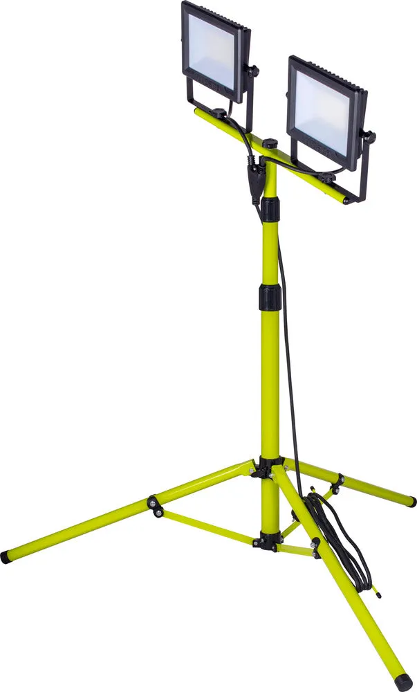 Luceco EFLDTT50B50 Eco Tripod  Black Twin 5000lm 2x50W 5000K - UK Plug