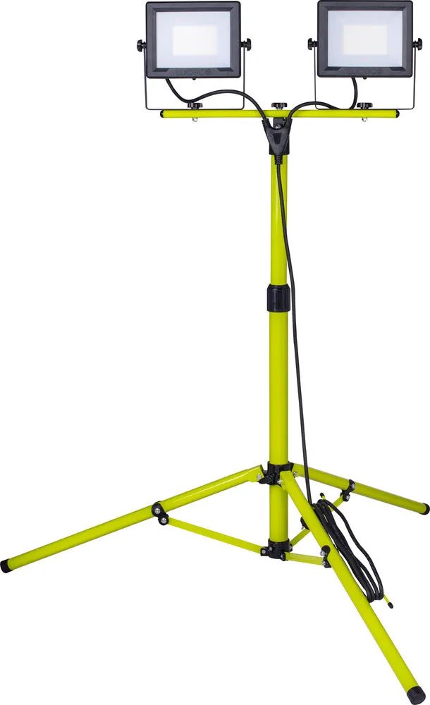 Luceco EFLDTT50B50 Eco Tripod  Black Twin 5000lm 2x50W 5000K - UK Plug