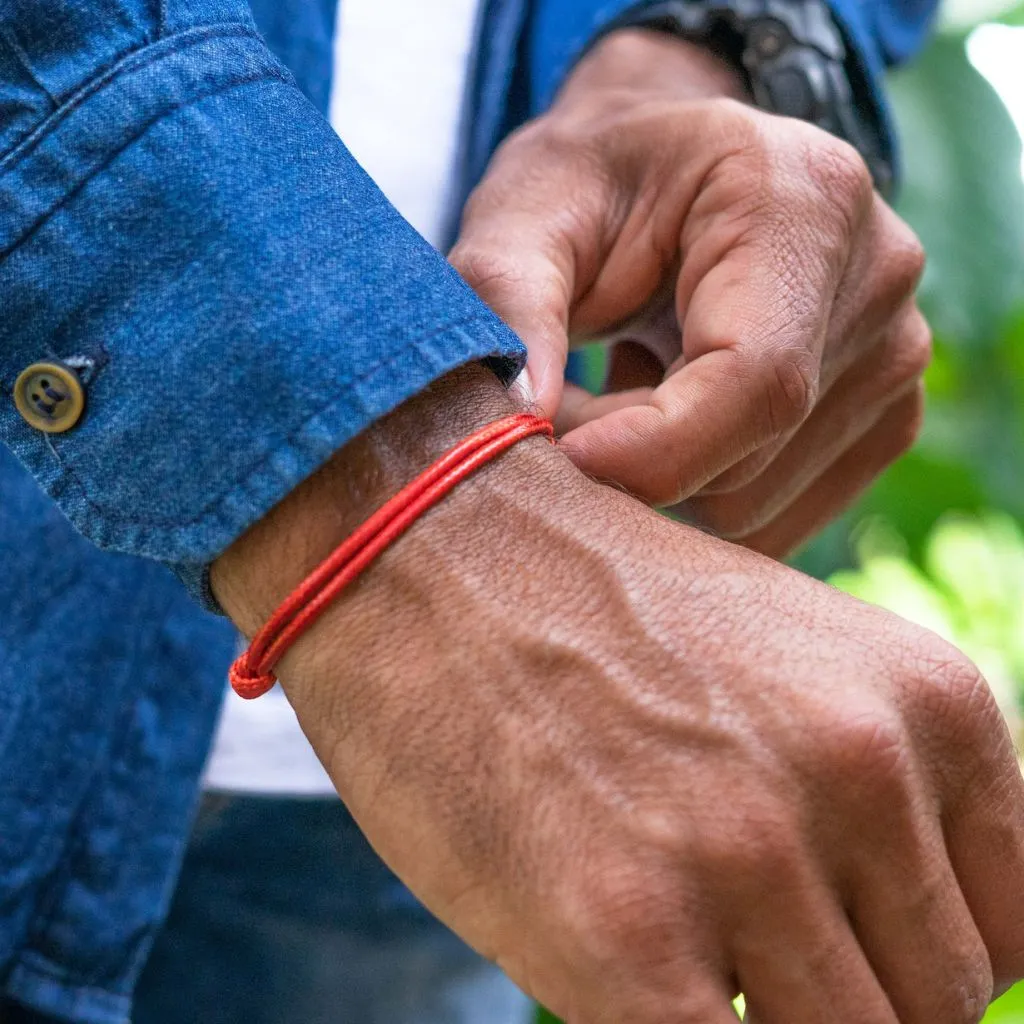 Lucky Red String Wax Nylon Bracelet - Good Luck & Protection