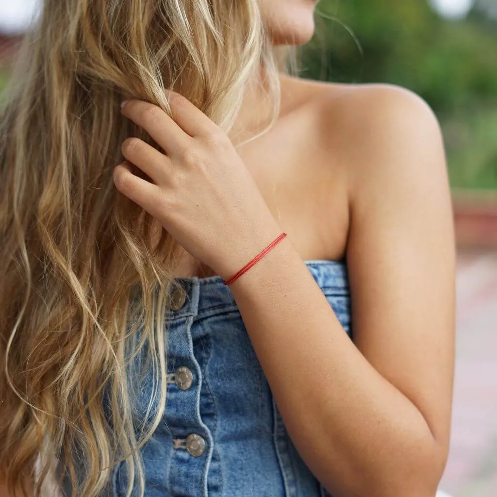 Lucky Red String Wax Nylon Bracelet - Good Luck & Protection