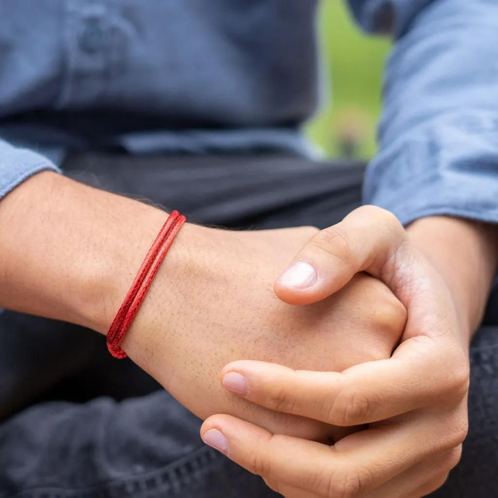 Lucky Red String Wax Nylon Bracelet - Good Luck & Protection