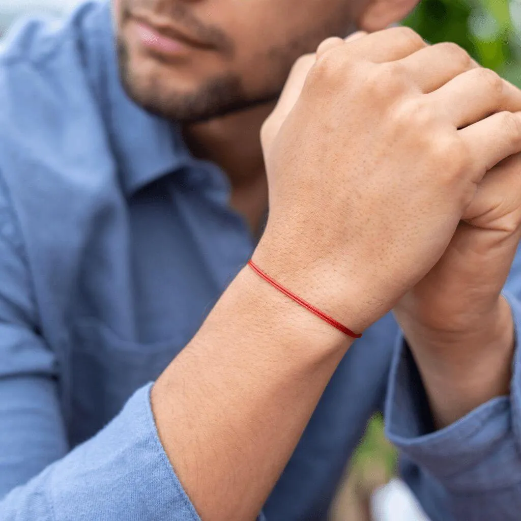 Lucky Red String Wax Nylon Bracelet - Good Luck & Protection