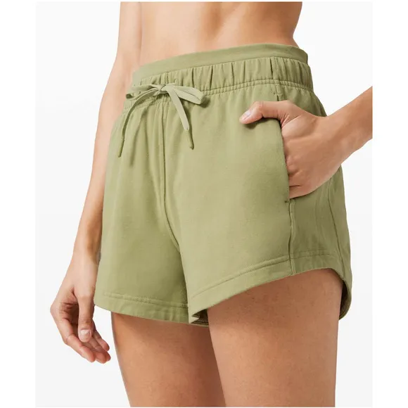 LULULEMON Inner Glow Short‎ 3&quot; Modal French Terry Vista Green