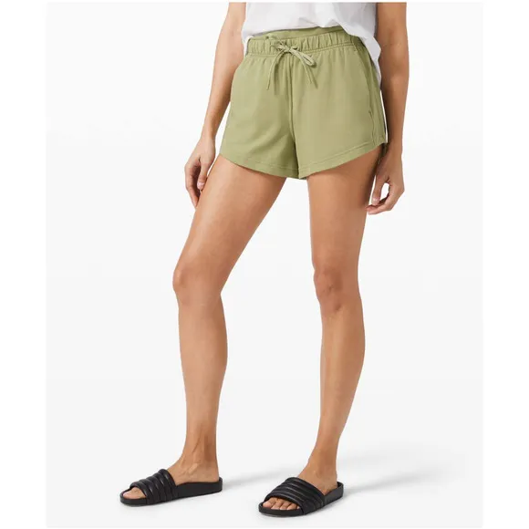 LULULEMON Inner Glow Short‎ 3&quot; Modal French Terry Vista Green