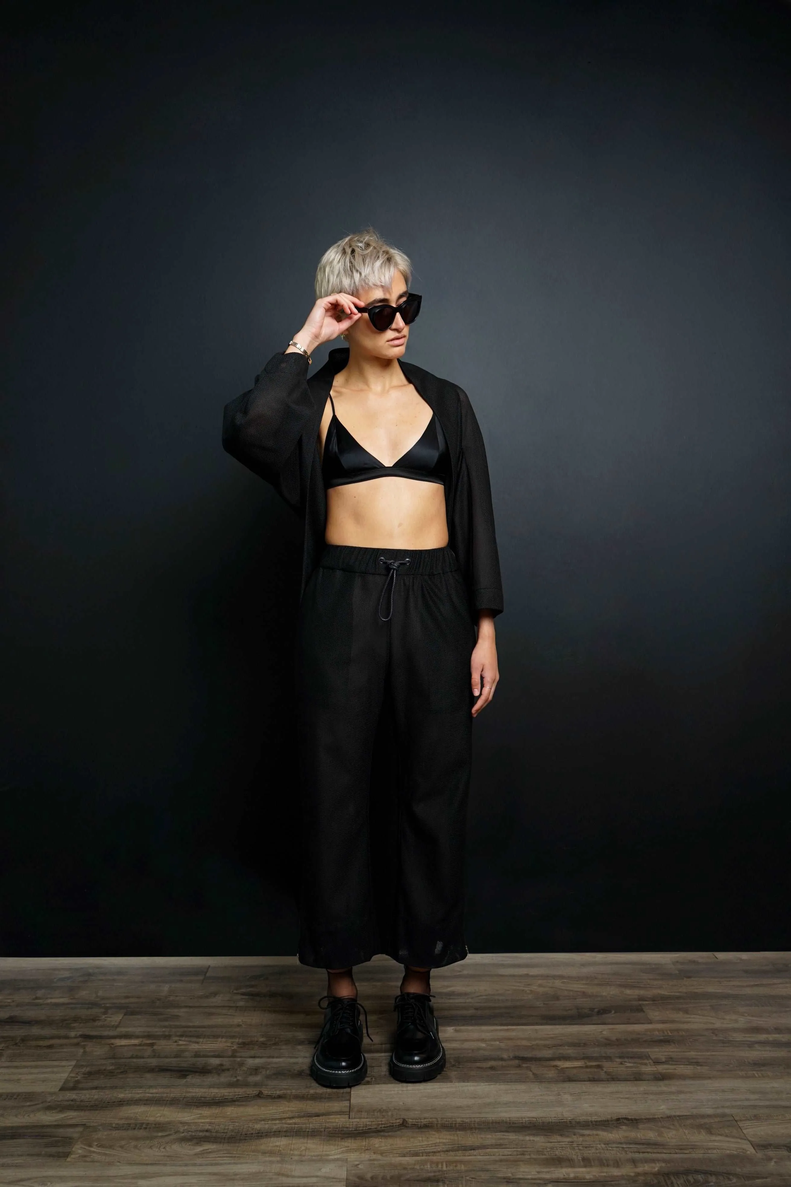 Lux Black Mesh Shrug