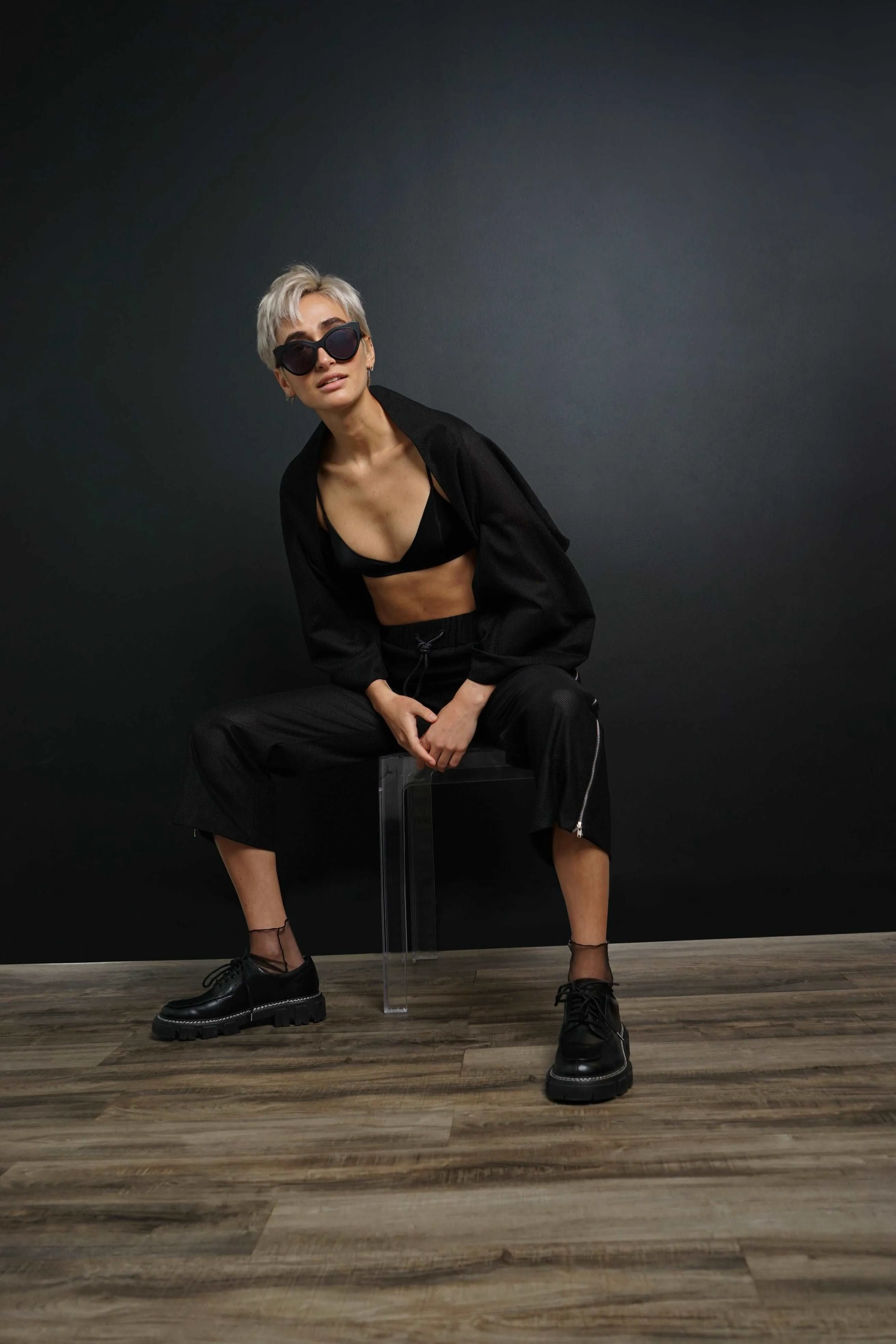 Lux Black Mesh Shrug