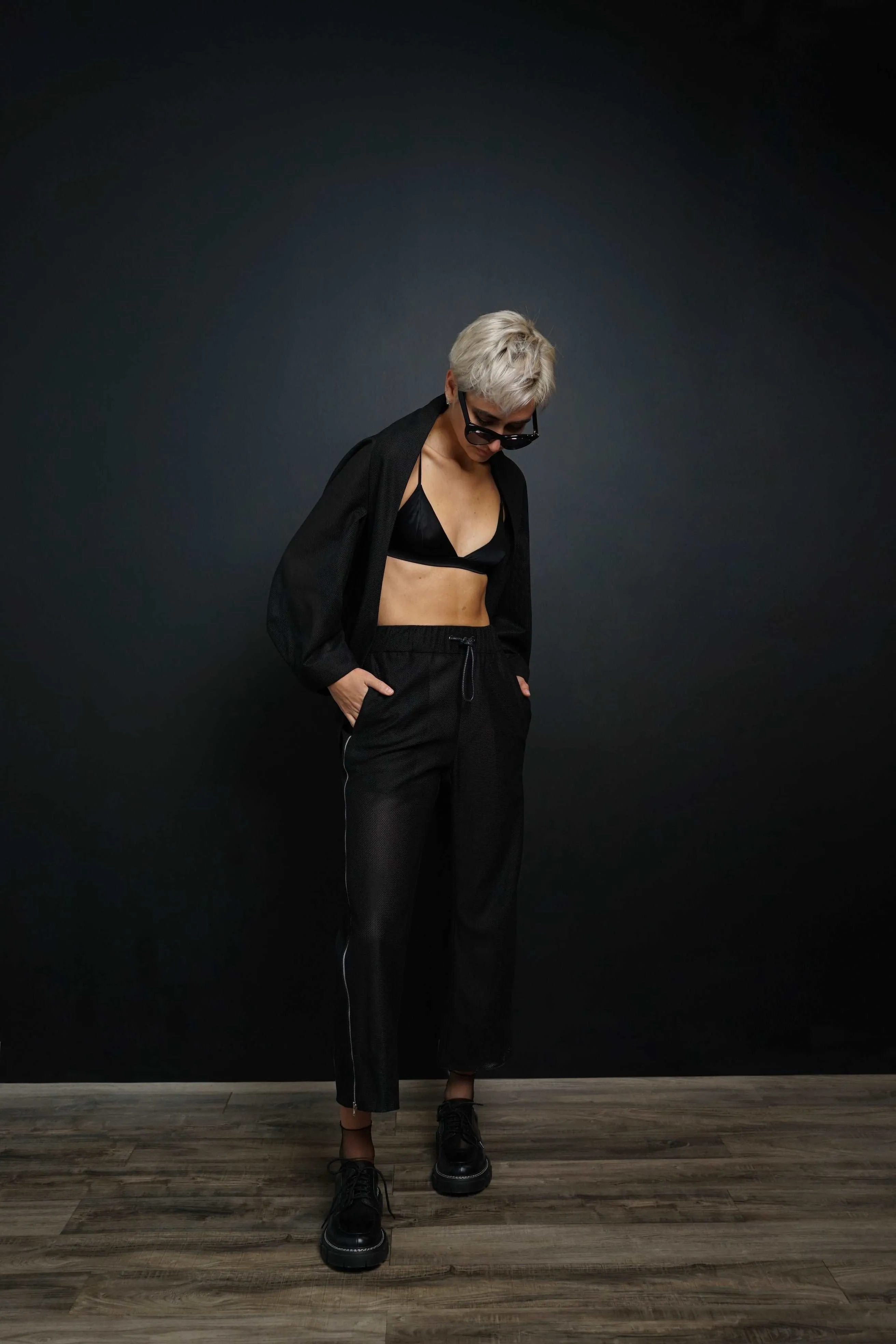 Lux Black Mesh Shrug