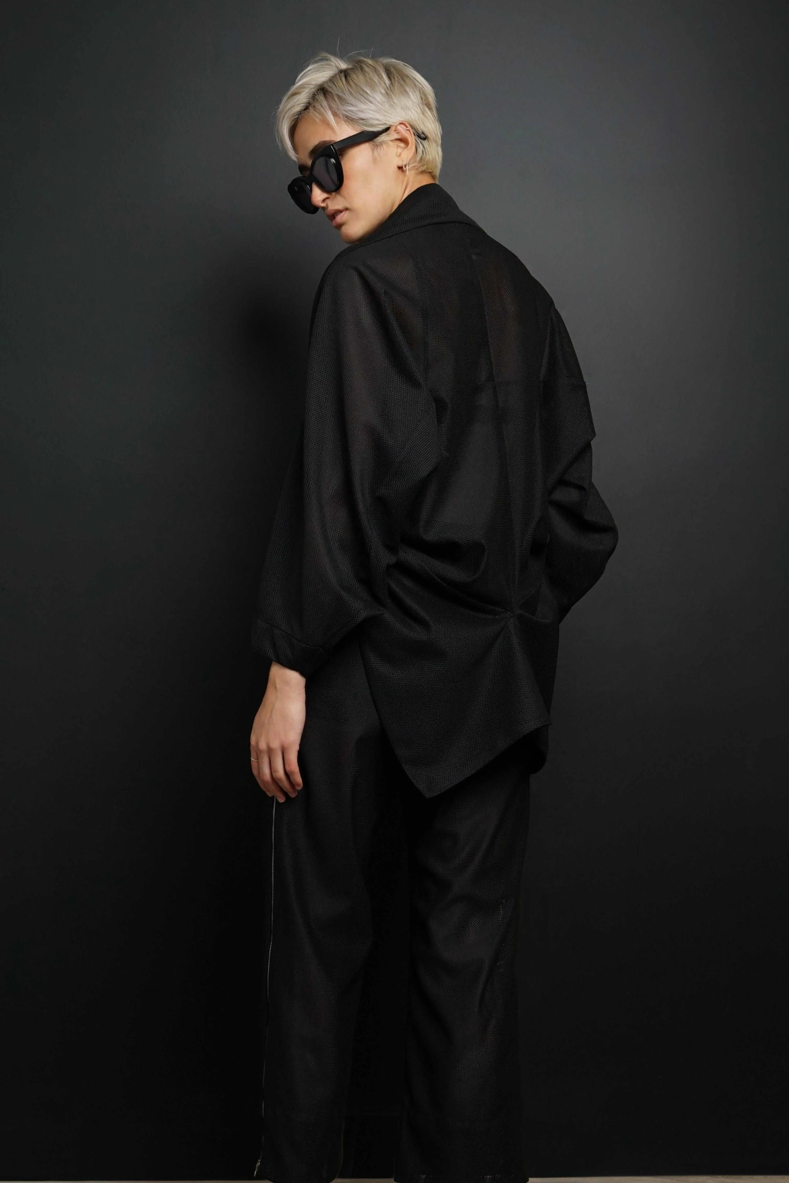 Lux Black Mesh Shrug