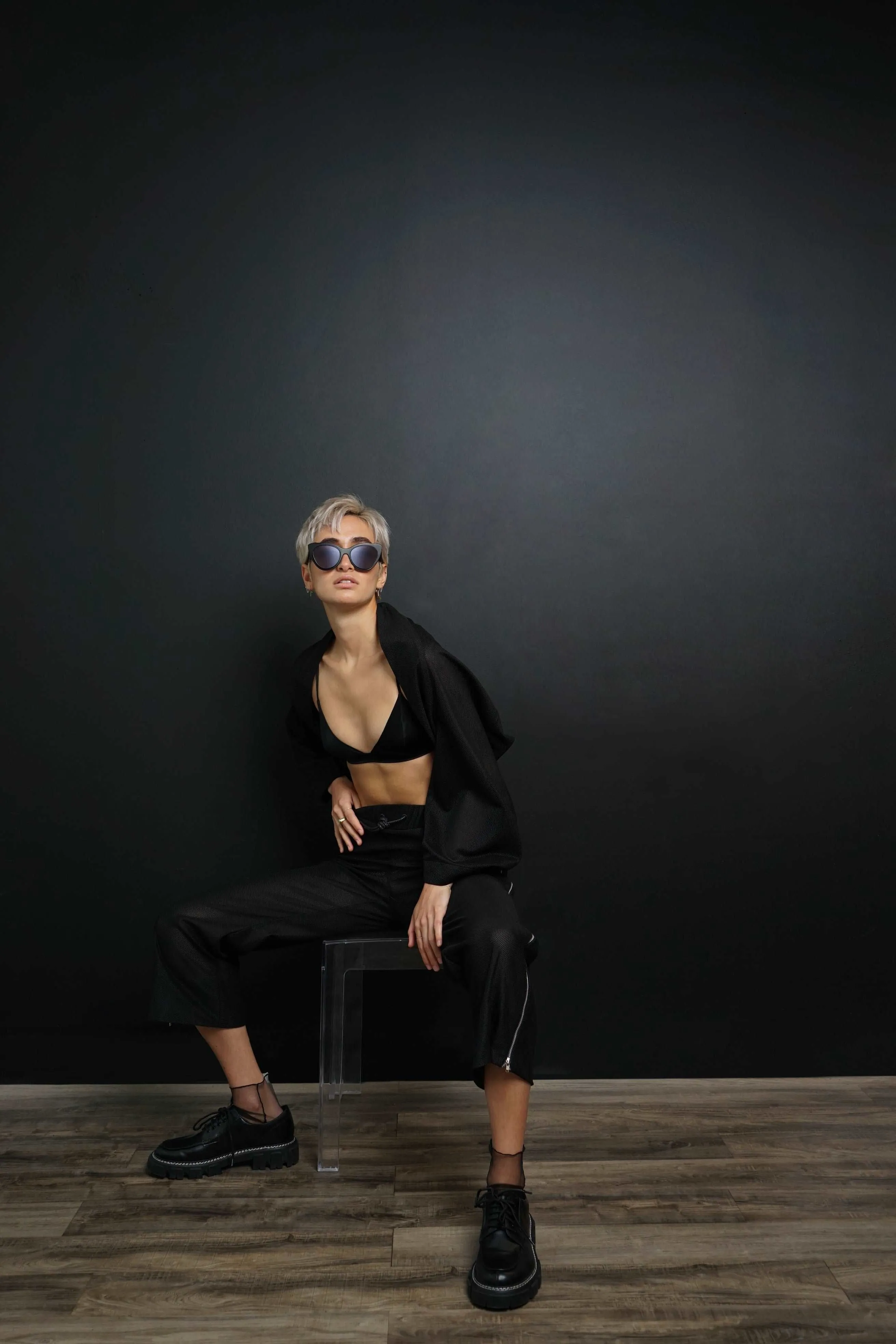 Lux Black Mesh Shrug
